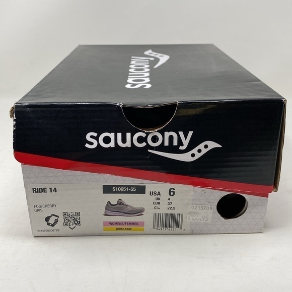 Saucony Ride 14 Women's Running Wide Fog, Cherry - Picture 7 of 8